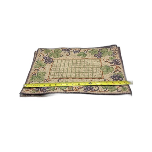 Set Of 6 Vintage Woven Tuscan Grape Vine Tapestry Placemats - Picture 5 of 8